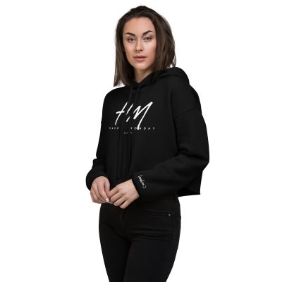 Happy Monday 2.0 [White Logo] Crop Hoodie